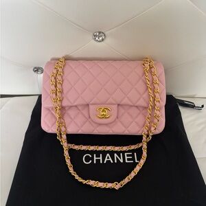 Pink Quilted Leather Bag
